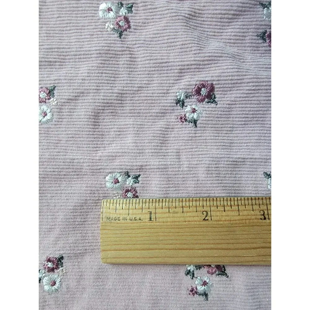 Nicole Miller NY Floral Corduroy Dress Jumper Embroidered Flowers Toddler 24M